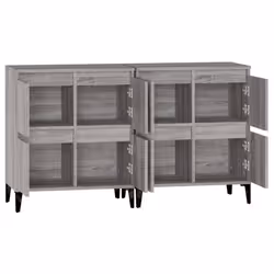 vidaXL Sideboards Storage Side Cabinet Cupboard Highboard Engineered Wood - grey sonoma, 2 pcs - Additional view 6