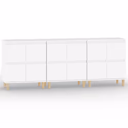 vidaXL Sideboards Storage Side Cabinet Cupboard Highboard Engineered Wood - white, 3 pcs