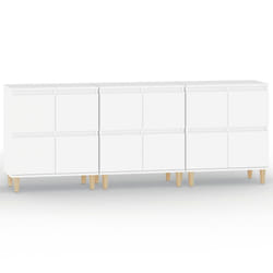 vidaXL Sideboards Storage Side Cabinet Cupboard Highboard Engineered Wood - white, 3 pcs