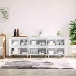 vidaXL Sideboards Storage Side Cabinet Cupboard Highboard Engineered Wood - white, 3 pcs