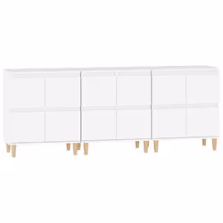 vidaXL Sideboards Storage Side Cabinet Cupboard Highboard Engineered Wood - white, 3 pcs - Additional view 5