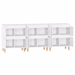 vidaXL Sideboards Storage Side Cabinet Cupboard Highboard Engineered Wood - white, 3 pcs - Additional view 6