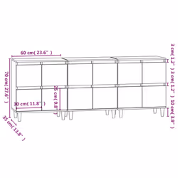 vidaXL Sideboards Storage Side Cabinet Cupboard Highboard Engineered Wood - smoked oak, 3 pcs - Additional view 3
