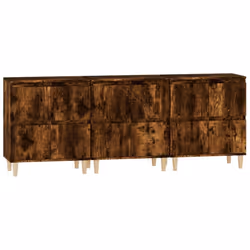 vidaXL Sideboards Storage Side Cabinet Cupboard Highboard Engineered Wood - smoked oak, 3 pcs - Additional view 5