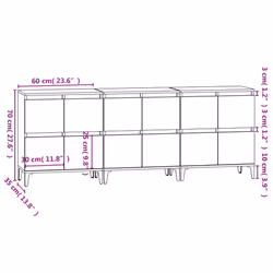 vidaXL Sideboards Storage Side Cabinet Cupboard Highboard Engineered Wood - concrete grey, 3 pcs - Additional view 10