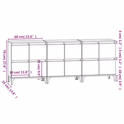 vidaXL Sideboards Storage Side Cabinet Cupboard Highboard Engineered Wood - grey sonoma, 3 pcs - Additional view 10