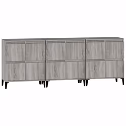 vidaXL Sideboards Storage Side Cabinet Cupboard Highboard Engineered Wood - grey sonoma, 3 pcs - Additional view 5