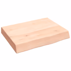 vidaXL Bathroom Countertop Vanity Top Wash Basin Worktop Treated Solid Wood - natural, 40 x 30 x 6 cm
