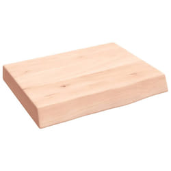vidaXL Bathroom Countertop Vanity Top Wash Basin Worktop Treated Solid Wood - natural, 40 x 30 x 6 cm
