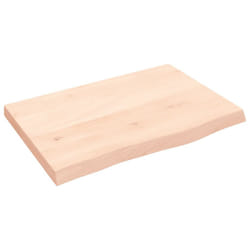 vidaXL Bathroom Countertop Vanity Top Wash Basin Worktop Treated Solid Wood - natural, 60 x 40 x 4 cm