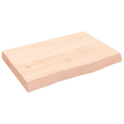 vidaXL Bathroom Countertop Vanity Top Wash Basin Worktop Treated Solid Wood - brown, 60 x 40 x 6 cm