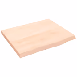 vidaXL Bathroom Countertop Vanity Top Wash Basin Worktop Treated Solid Wood - natural, 60 x 50 x 4 cm