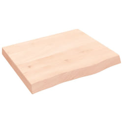 vidaXL Bathroom Countertop Vanity Top Wash Basin Worktop Treated Solid Wood - brown, 60 x 50 x 6 cm