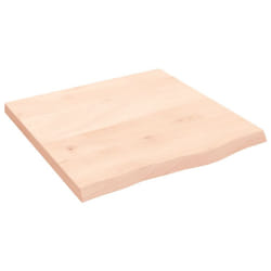 vidaXL Bathroom Countertop Vanity Top Wash Basin Worktop Treated Solid Wood - natural, 60 x 60 x 4 cm