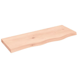 vidaXL Bathroom Countertop Vanity Top Wash Basin Worktop Treated Solid Wood - natural, 80 x 30 x 4 cm
