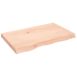 vidaXL Bathroom Countertop Vanity Top Wash Basin Worktop Treated Solid Wood - natural, 80 x 50 x 6 cm