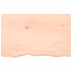 vidaXL Bathroom Countertop Vanity Top Wash Basin Worktop Treated Solid Wood - natural, 80 x 50 x 6 cm