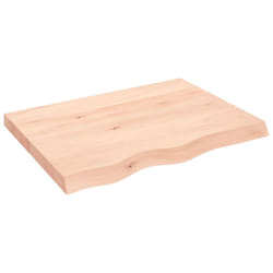 vidaXL Bathroom Countertop Vanity Top Wash Basin Worktop Treated Solid Wood - brown, 80 x 60 x 6 cm