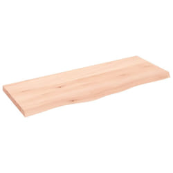 vidaXL Bathroom Countertop Vanity Top Wash Basin Worktop Treated Solid Wood - natural, 100 x 40 x 4 cm