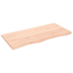 vidaXL Bathroom Countertop Vanity Top Wash Basin Worktop Treated Solid Wood - brown, 100 x 50 x 2 cm