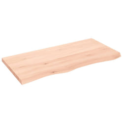 vidaXL Bathroom Countertop Vanity Top Wash Basin Worktop Treated Solid Wood - natural, 100 x 50 x 4 cm