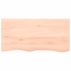 vidaXL Bathroom Countertop Vanity Top Wash Basin Worktop Treated Solid Wood - natural, 100 x 50 x 4 cm