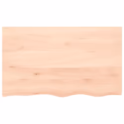 vidaXL Bathroom Countertop Vanity Top Wash Basin Worktop Treated Solid Wood - natural, 100 x 60 x 6 cm