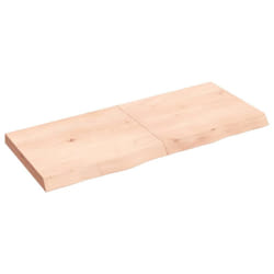vidaXL Bathroom Countertop Vanity Top Wash Basin Worktop Treated Solid Wood - natural, 120 x 50 x 6 cm