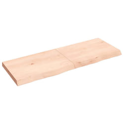 vidaXL Bathroom Countertop Vanity Top Wash Basin Worktop Treated Solid Wood - natural, 140 x 50 x 6 cm