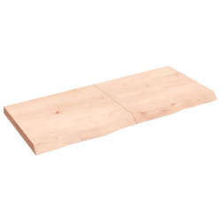 vidaXL Bathroom Countertop Vanity Top Wash Basin Worktop Treated Solid Wood - natural, 140 x 60 x 6 cm