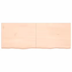 vidaXL Bathroom Countertop Vanity Top Wash Basin Worktop Treated Solid Wood - natural, 160 x 60 x 4 cm
