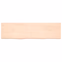 vidaXL Bathroom Countertop Vanity Top Wash Basin Worktop Treated Solid Wood - natural, 180 x 50 x 6 cm