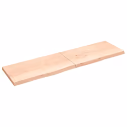 vidaXL Bathroom Countertop Vanity Top Wash Basin Worktop Treated Solid Wood - natural, 220 x 60 x 6 cm