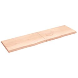 vidaXL Bathroom Countertop Vanity Top Wash Basin Worktop Treated Solid Wood - natural, 220 x 60 x 6 cm
