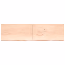 vidaXL Bathroom Countertop Vanity Top Wash Basin Worktop Treated Solid Wood - natural, 220 x 60 x 6 cm