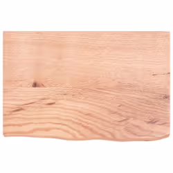vidaXL Bathroom Countertop Vanity Top Wash Basin Worktop Treated Solid Wood - light brown, 60 x 40 x 4 cm - Additional view 2