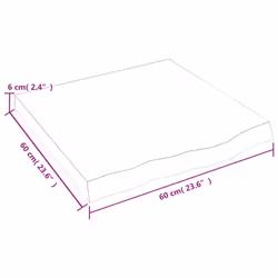 vidaXL Bathroom Countertop Vanity Top Wash Basin Worktop Treated Solid Wood - light brown, 60 x 60 x 6 cm - Additional view 3