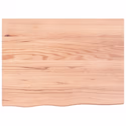 vidaXL Bathroom Countertop Vanity Top Wash Basin Worktop Treated Solid Wood - light brown, 80 x 60 x 6 cm - Additional view 2