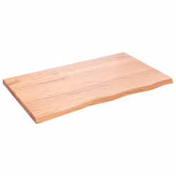 vidaXL Bathroom Countertop Vanity Top Wash Basin Worktop Treated Solid Wood - light brown, 100 x 60 x 4 cm - Additional view 2