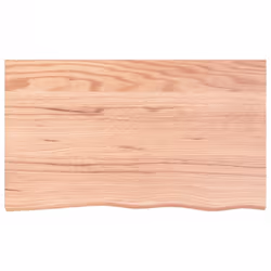 vidaXL Bathroom Countertop Vanity Top Wash Basin Worktop Treated Solid Wood - light brown, 100 x 60 x 4 cm - Additional view 3