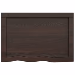 vidaXL Bathroom Countertop Vanity Top Wash Basin Worktop Treated Solid Wood - dark grey, 60 x 40 x 4 cm - Additional view 5