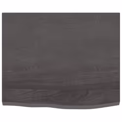 vidaXL Bathroom Countertop Vanity Top Wash Basin Worktop Treated Solid Wood - dark grey, 60 x 50 x 2 cm - Additional view 2