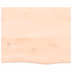 vidaXL Table Top Wooden Desk Top Dining Table Top Untreated Solid Wood Oak - brown, 60 x 50 x 2 cm - Additional view 2