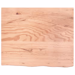 vidaXL Table Top Wooden Desk Top Dining Table Top Untreated Solid Wood Oak - light brown, 60 x 50 x 6 cm - Additional view 2