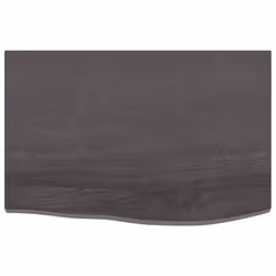 vidaXL Table Top Wooden Desk Top Dining Table Top Untreated Solid Wood Oak - dark grey, 60 x 40 x 2 cm - Additional view 2
