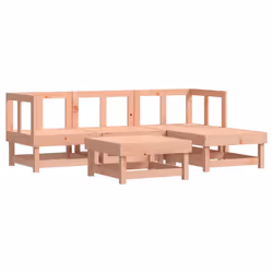 vidaXL Garden Lounge Set Outdoor Modular Sofa Set 5 Piece Solid Wood Pine - natural douglas