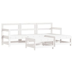 vidaXL Garden Lounge Set Outdoor Modular Sofa Set 5 Piece Solid Wood Pine - white