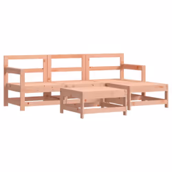 vidaXL Garden Lounge Set Outdoor Modular Sofa Set 5 Piece Solid Wood Pine - natural douglas