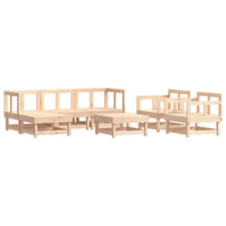 vidaXL Garden Lounge Set Outdoor Modular Sofa Set 7 Piece Solid Wood Pine - natural pine