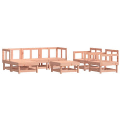 vidaXL Garden Lounge Set Outdoor Modular Sofa Set 7 Piece Solid Wood Pine - natural douglas